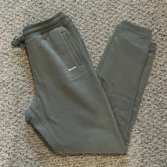 Roots Slim Fit Sage Green Sweatpants - Picture 1 of 4